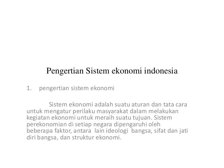 3 Sistem Ekonomi Indonesia