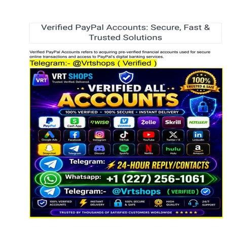Comprehensive Guide to Safely Obtaining Verified PayPal Accounts | PDF
