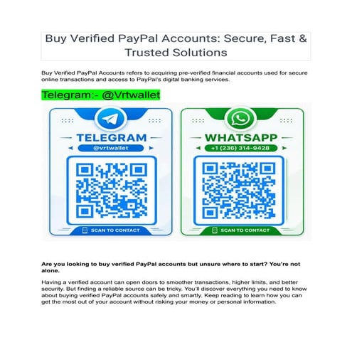 Comprehensive Guide to Safely Obtaining Verified PayPal Accounts | PDF