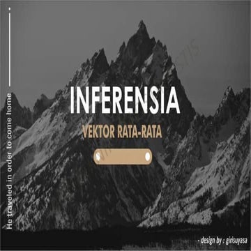 APG Pertemuan 5 : Inferensia Vektor Rata-rata