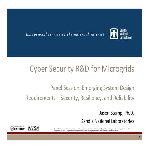 3.3_Cyber Security R&D for Microgrids_Stamp_EPRI/SNL Microgrid