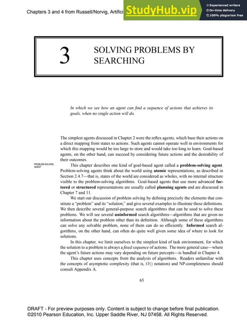3 SOLVING PROBLEMS BY SEARCHING