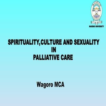 Religion and spirituality in palliative care | PPTX