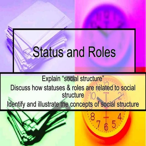 3 Status and Roles important Sociology topic | PPT