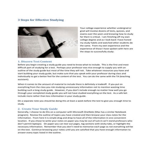 3 steps for effective studying