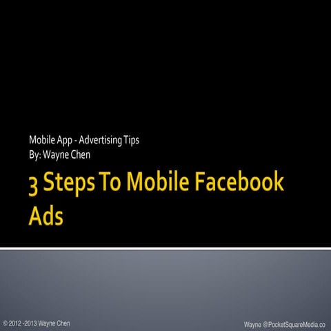 3 Steps To Mobile Facebook Ads