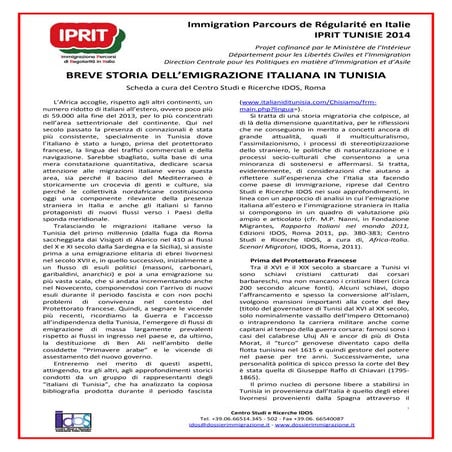 L'immigration italienne en Tunisie