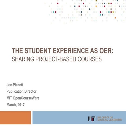The Student Experience as OER
