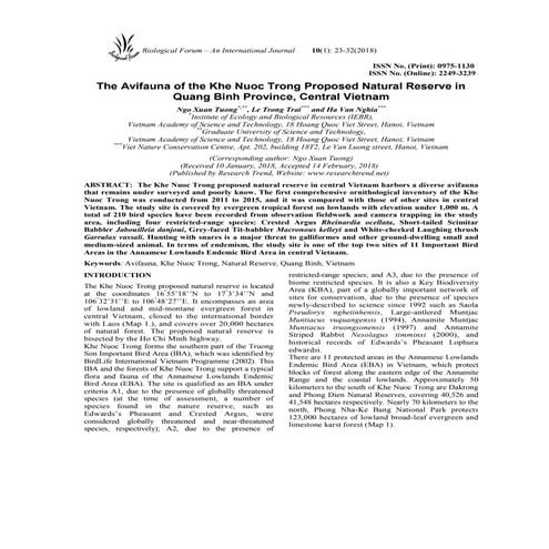 3 the avifauna of the khe nuoc trong proposed natural reserve in quang binh p...