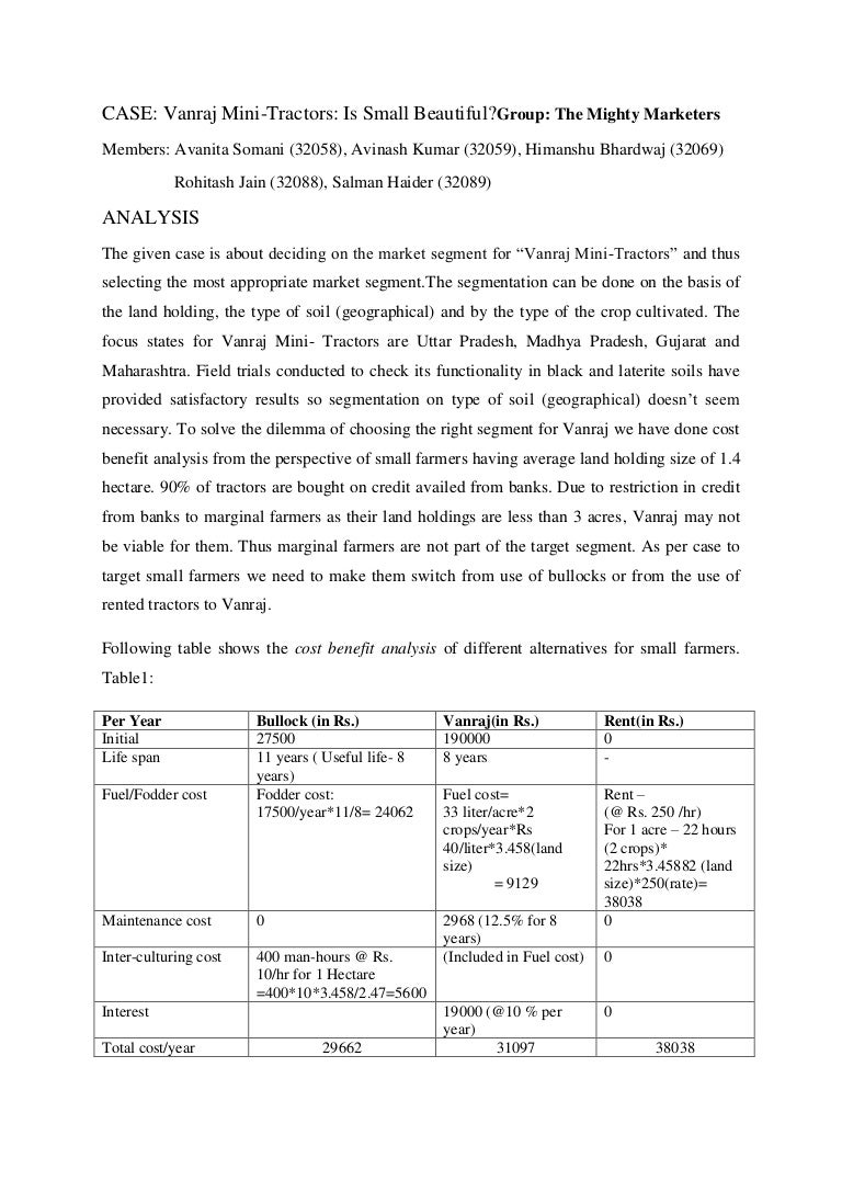 1 evaluate the attractiveness of different market segments for vanraj mini tractors picture