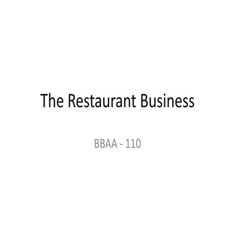 Restaurant business