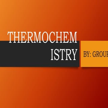 Thermochemistry