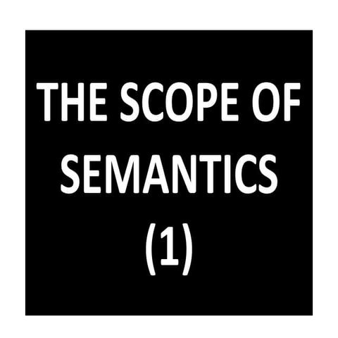 (3) the scope of semantics   1