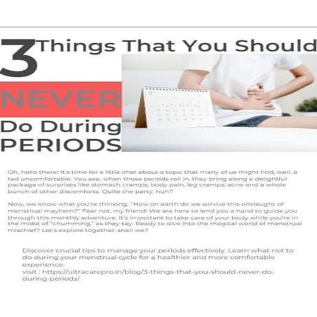 3 Things That You Should Never Do During Periods!!! | PPTX