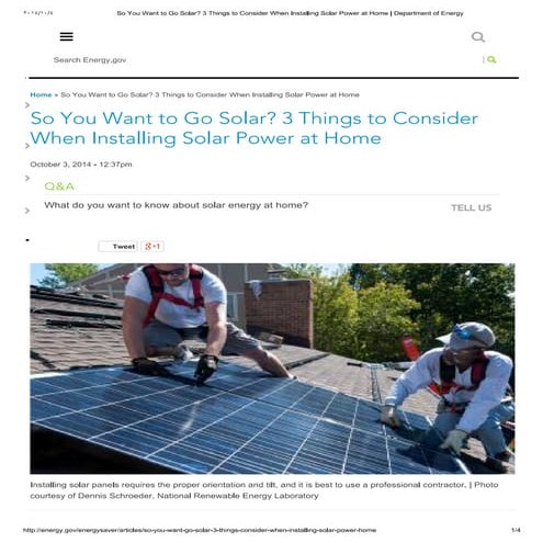 3 things to consider when installing solar power at home