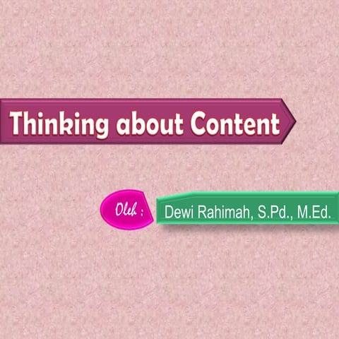 Thinking about Content