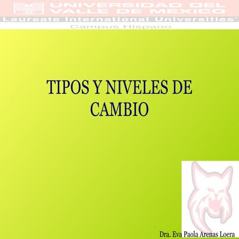 3 tipos y  niveles de cambi oa