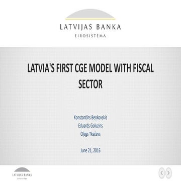 Latvia's first CGE model with fiscal sector