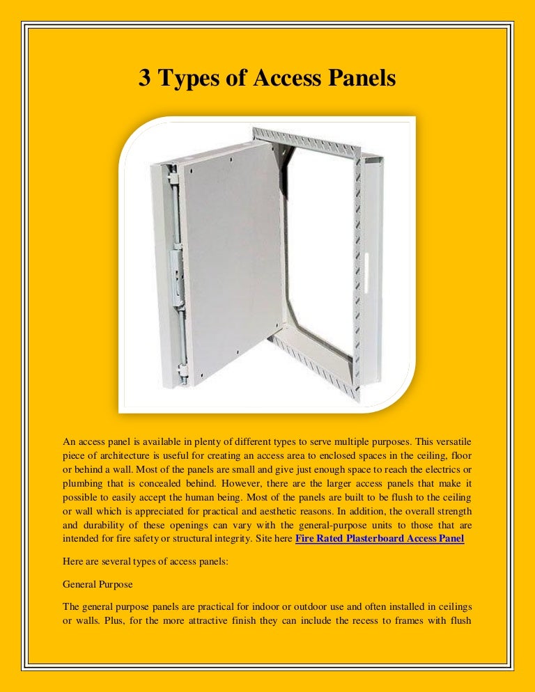 3 types of access panels