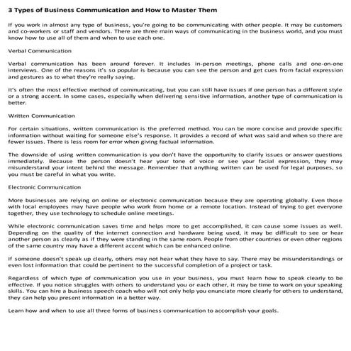 3 Types of Business Communication and How to Master Them