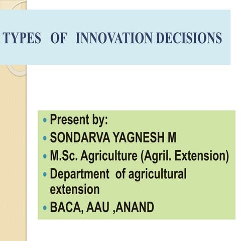 3 types of innovation decision