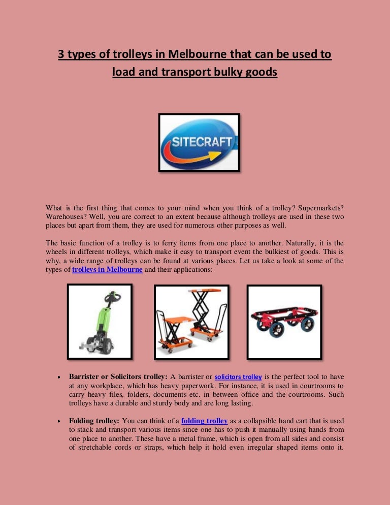 3 types of trolleys in melbourne that can be used to load and transpo…