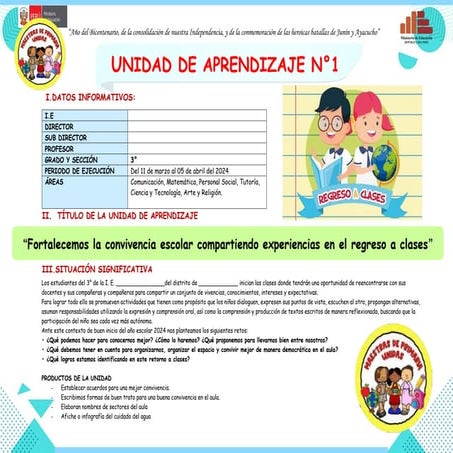 3° UNIDAD DE APRENDIZAJE 1 MARZO- PRIMARIA | DOCX
