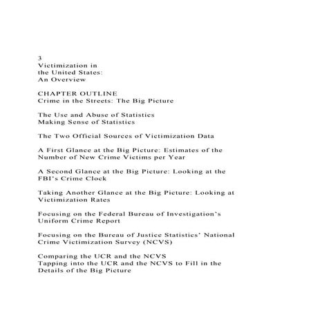 3Victimization inthe United StatesAn OverviewCHAPTE.docx