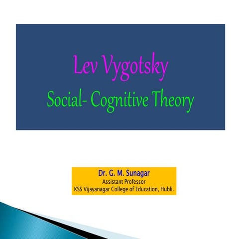 Vygotsky's Social- Cognitive Theory.