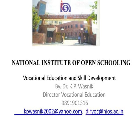 NIOS and Vocational Education