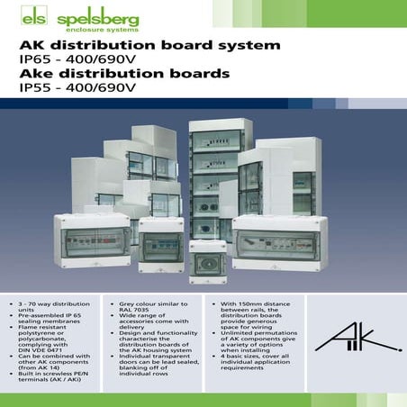3 Way Low Voltage Distribution Boards - AKi03