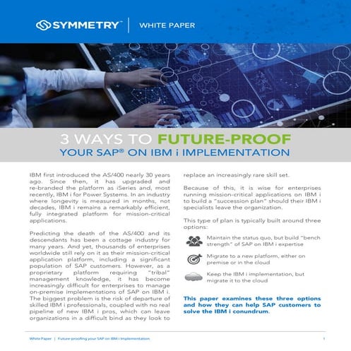 3 Ways to Future-Proof Your SAP® on IBM i Implementation