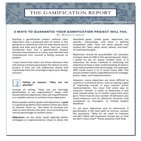 3 Ways to Guarantee Your Gamification Project WILL Fail  