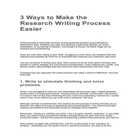 3 ways to make the research writing process easier