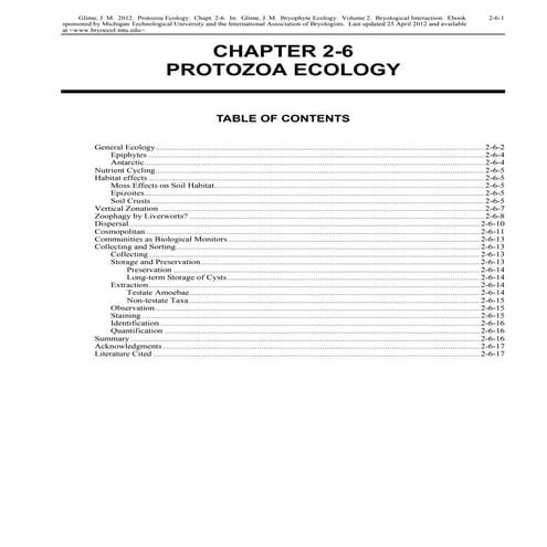 Protozoa ecology glime 2012