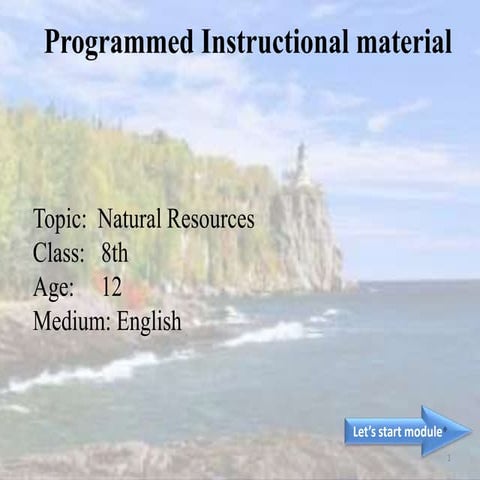 Programed instructional material: Natural resources