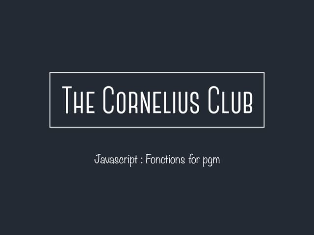 Javascript #4.2 : fonctions for pgm