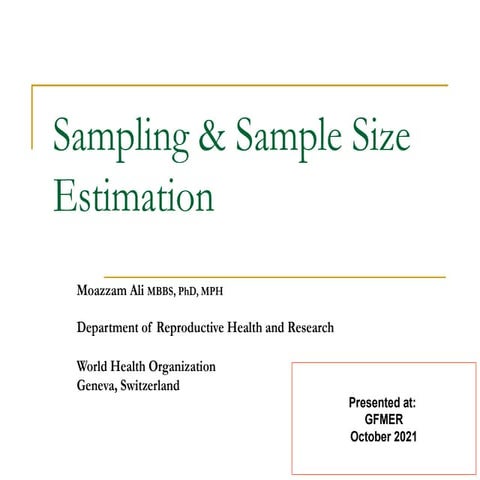Population & sample lecture 04 | PPTX