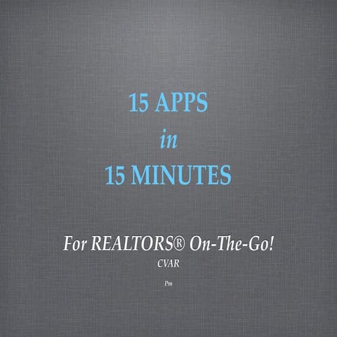 15 apps in 15 minutes 2012