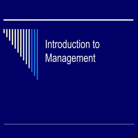 introduction to management | PPT