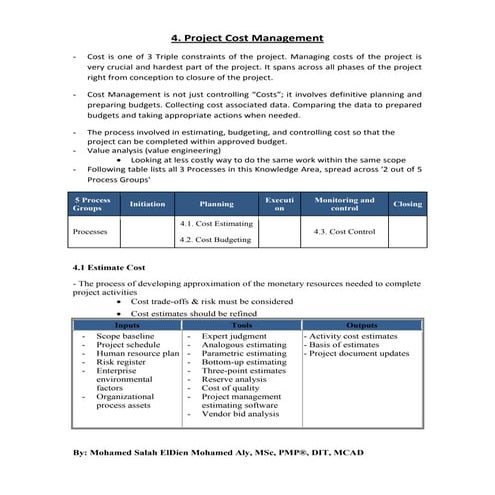 4. project cost management