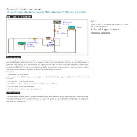 BJT as a switch | PDF