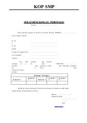 surat keterangan peringkat kelas