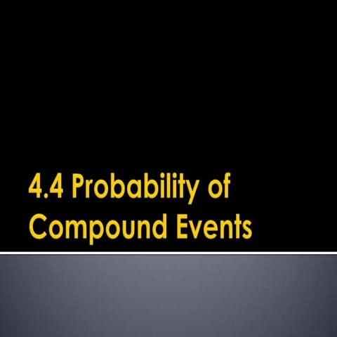 4.4 probability of compound events