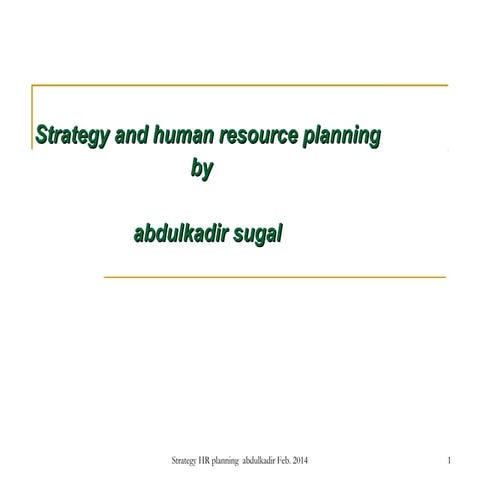 strategy and human resource planning 