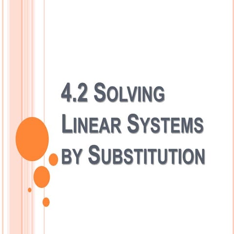 4.2 solving linear systems by substitution | PPT