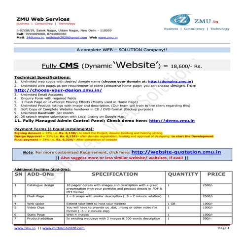 Dynamic website quotation | PDF