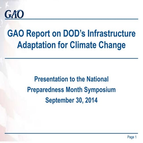 Brian Lepore: The Evolving Threats: GAO's Report on DOD's Infrastructure Adap...