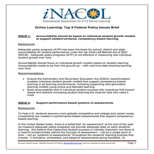 Virtual Learning Policy Consideration (iNacol)
