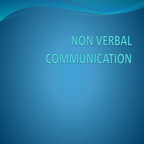 4. non verbal communication